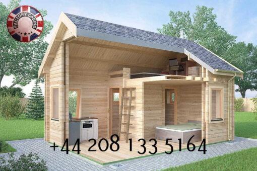 Highly Insulated Micro Studio Log Cabin – Tiny House 4.0m x 5.7m – FC 618