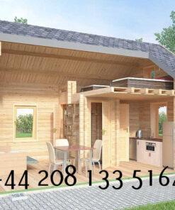 Highly Insulated Micro Studio Log Cabin – Tiny House 4.0m x 5.7m – FC 619