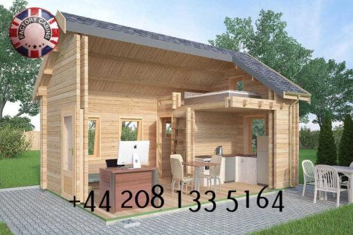 Highly Insulated Micro Studio Log Cabin – Tiny House 4.0m x 5.7m – FC 623