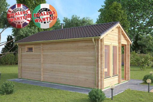 Residential Type TwinSkin Log Cabin - 3.5m x 6.0m - FC 0628 Sauna