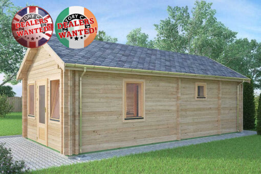 Residential Type TwinSkin Log Cabin - 4.0m x 8.0m - FC 0630