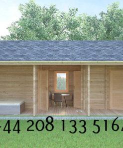 Highly Insulated Micro Studio Log Cabin – Tiny House 4.0m x 8.0m – FC 632
