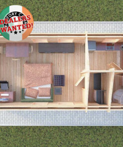 Residential Type TwinSkin Log Cabin - 4.0m x 8.0m - FC 0634