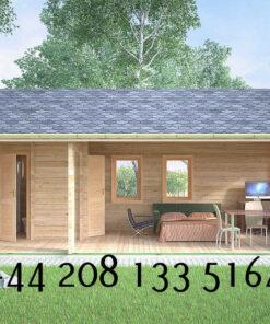 Highly Insulated Micro Studio Log Cabin – Tiny House 4.0m x 8.0m – FC 634