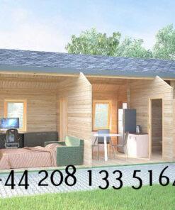 Highly Insulated Micro Studio Log Cabin – Tiny House 4.0m x 8.0m – FC 638