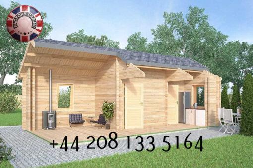 Highly Insulated Micro Studio Log Cabin – Tiny House 4.0m x 8.0m – FC 641