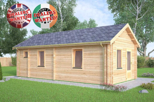 Residential Type TwinSkin Log Cabin - 4.0m x 8.0m - FC 0642