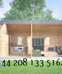 Highly Insulated Micro Studio Log Cabin – Tiny House 4.0m x 8.0m – FC 642