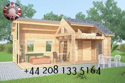 Highly Insulated Micro Studio Log Cabin – Tiny House 4.0m x 8.0m – FC 643