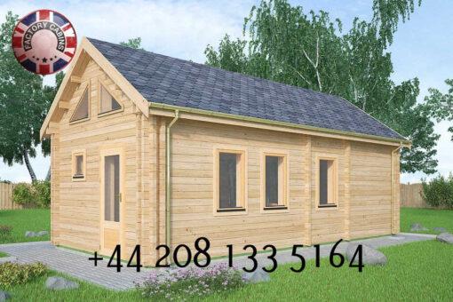 Highly Insulated Micro Studio Log Cabin – Tiny House 4.0m x 8.0m – FC 666