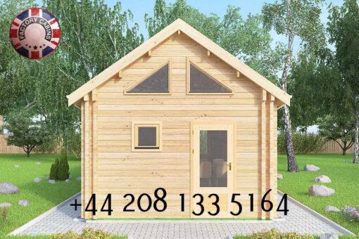 Highly Insulated Micro Studio Log Cabin – Tiny House 4.0m x 8.0m – FC 666