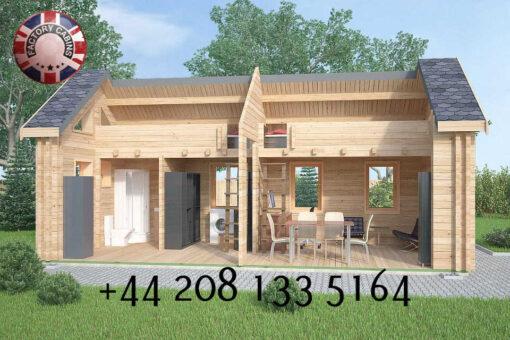 Highly Insulated Micro Studio Log Cabin – Tiny House 4.0m x 8.0m – FC 668 