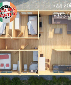 Insulated Twin Skin Multiroom Log Cabin - 6.5m x 9.5m - FC 3110