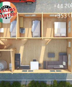Insulated Twin Skin Multiroom Log Cabin - 6.0m x 8.0m - FC 3112