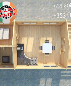 Insulated Twin Skin Multiroom Log Cabin - 4.0m x 8.5m - FC 3082