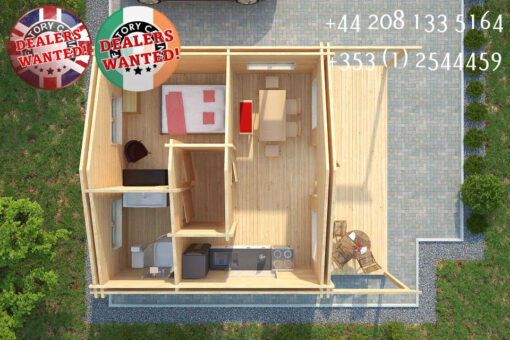 Insulated Twin Skin Multiroom Log Cabin - 6.0m x 7.7m - FC 3100