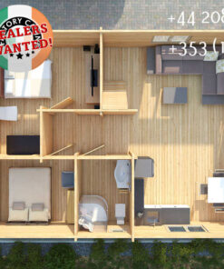Insulated Twin Skin Multiroom Log Cabin - 6.5m x 8.3m - FC 3122