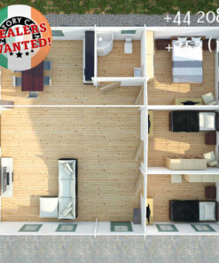 Insulated Twin Skin Multiroom Log Cabin - 8.5m x 10.0m - FC 3135