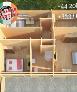 Insulated Twin Skin Multiroom Log Cabin - 6.8m x 20.0m - FC 3103