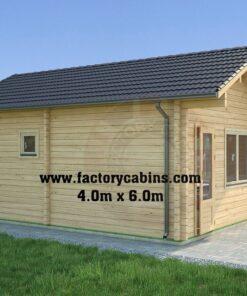 Insulated Twin Skin Multiroom Log Cabin – 4.0m x 6.0m – FC 3084