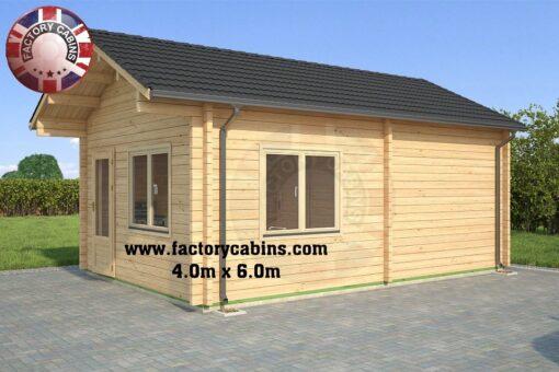 Insulated Twin Skin Multiroom Log Cabin – 4.0m x 6.0m – FC 3084